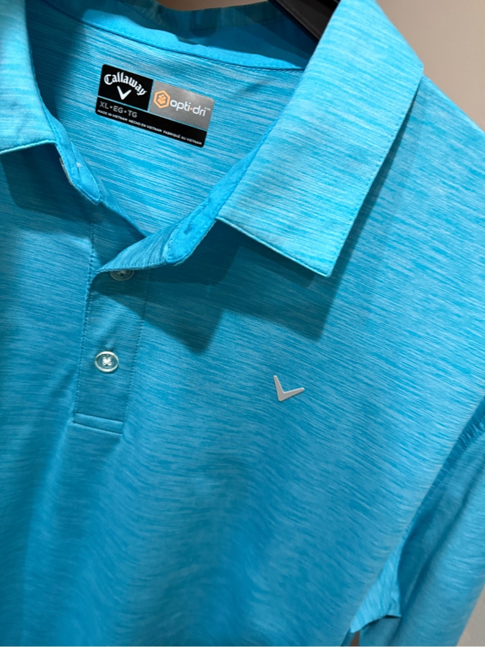 Callaway Men's Aqua Blue Opti-Dri Golf Polo Shirt
